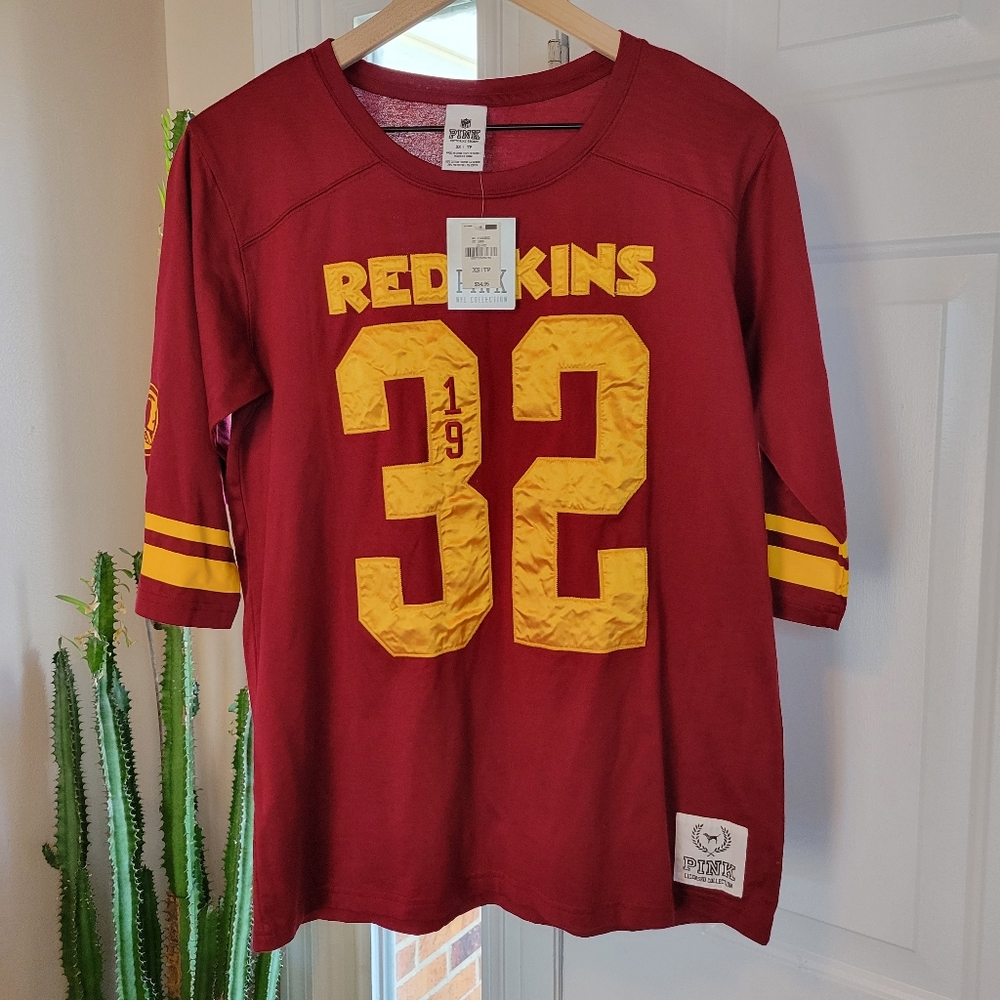 NWT Pink Victoria Secret Redskins Ricky Ervins Football Shirt, Size Oversized XS